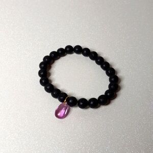 Lava Rock Water Droplet Bracelet